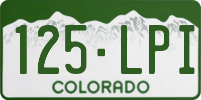 CO license plate 125LPI
