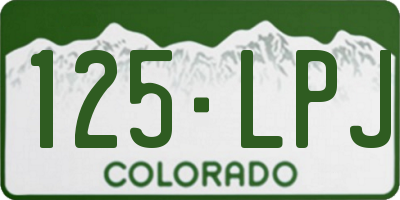 CO license plate 125LPJ