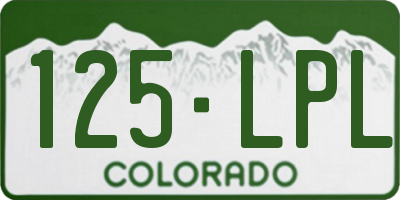 CO license plate 125LPL