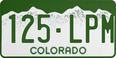 CO license plate 125LPM