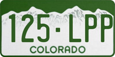 CO license plate 125LPP
