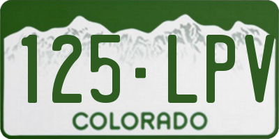 CO license plate 125LPV