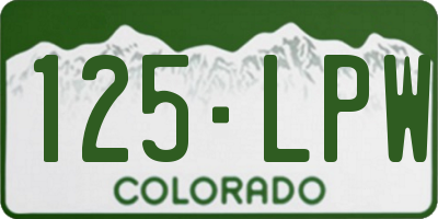 CO license plate 125LPW