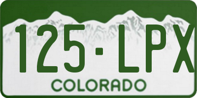 CO license plate 125LPX