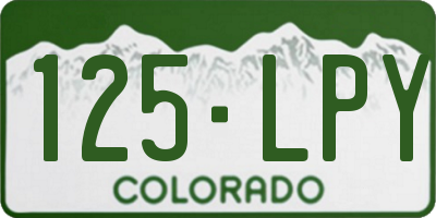 CO license plate 125LPY