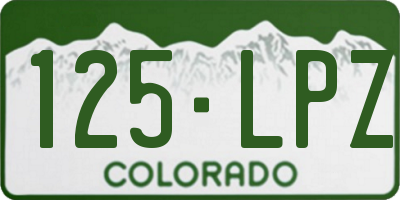 CO license plate 125LPZ