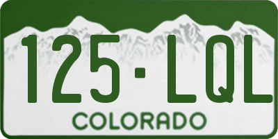 CO license plate 125LQL