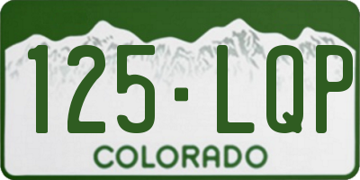 CO license plate 125LQP