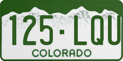 CO license plate 125LQU