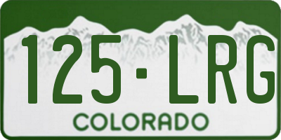 CO license plate 125LRG
