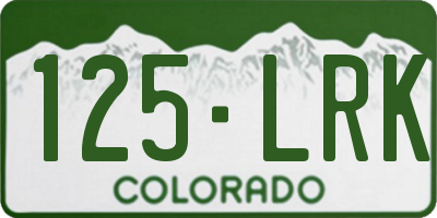 CO license plate 125LRK