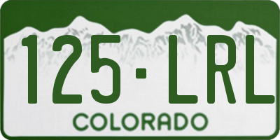 CO license plate 125LRL
