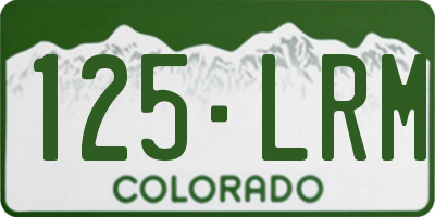 CO license plate 125LRM