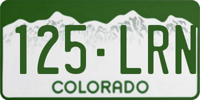 CO license plate 125LRN