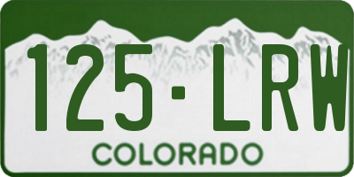CO license plate 125LRW