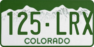 CO license plate 125LRX