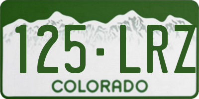 CO license plate 125LRZ