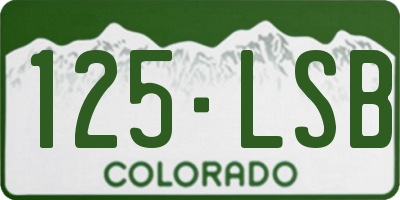 CO license plate 125LSB
