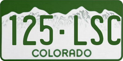 CO license plate 125LSC