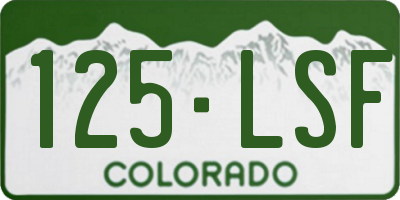 CO license plate 125LSF