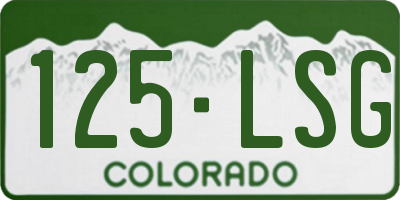 CO license plate 125LSG