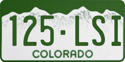 CO license plate 125LSI