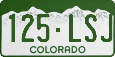 CO license plate 125LSJ