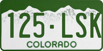 CO license plate 125LSK
