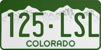 CO license plate 125LSL