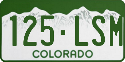 CO license plate 125LSM