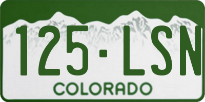 CO license plate 125LSN