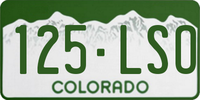 CO license plate 125LSO