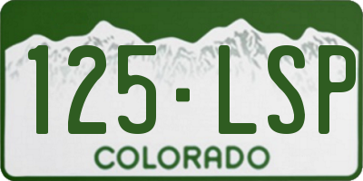 CO license plate 125LSP