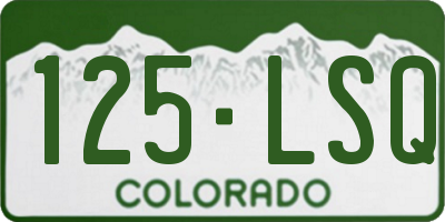 CO license plate 125LSQ