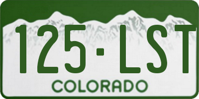 CO license plate 125LST
