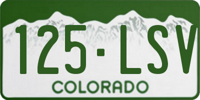 CO license plate 125LSV