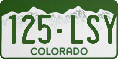CO license plate 125LSY