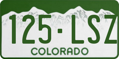 CO license plate 125LSZ