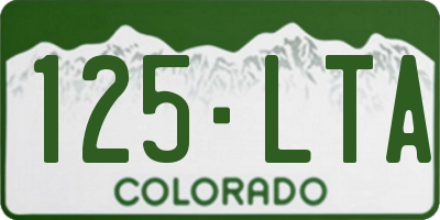 CO license plate 125LTA