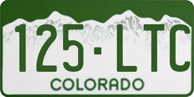 CO license plate 125LTC