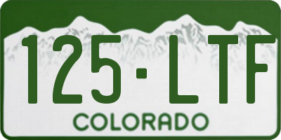 CO license plate 125LTF