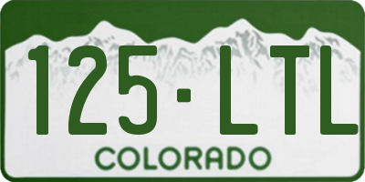 CO license plate 125LTL