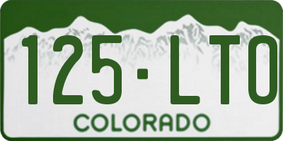 CO license plate 125LTO