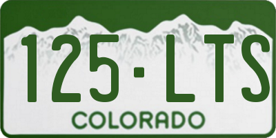 CO license plate 125LTS