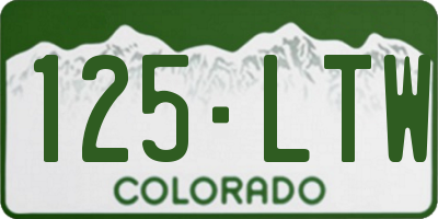 CO license plate 125LTW