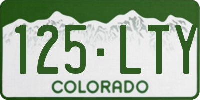 CO license plate 125LTY