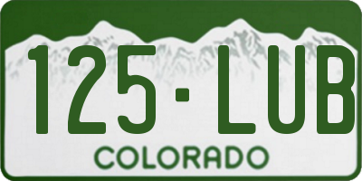 CO license plate 125LUB