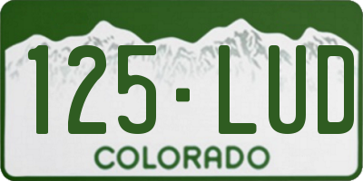 CO license plate 125LUD
