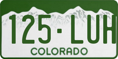 CO license plate 125LUH