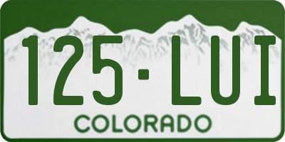 CO license plate 125LUI